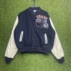 Vintage Chalk Line Chicago Bears Jacket Mens Xl Wool Varsity Snap Close Coat 80s