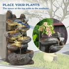 6-tier Cascading Rock Water Fountain With Led Lights For Patio Garden