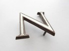 Antique Vintage Bronze Cream Enamel Letter N-  Reclaimed Shop Sign 1 5 Inches