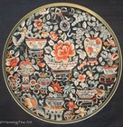 Stunning Vintage Asian Silk Embroidery Of Potted Floral Bowl Pattern  Framed
