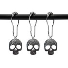 Zilucky Set Of 12 Sugar Skull Shower Curtain Hooks Decorative Bathroom - Silver