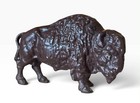 Antique Cast Iron Buffalo Bison Coin Bank -  Still Bank  8  X 4 75 