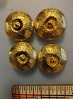 4 Vintage Gold Tone Textured Floral Cluster Shank Buttons 7 8  Designer Style