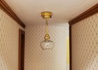 Dollhouse Tall Ceiling Light Modern Gold Battery Operated 1 12 Scale Miniature