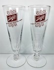 2 Vtg  Schlitz Stemmed Pilsner Glasses  the Beer That Made Milwaukee Famous  Euc