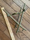 Antique 1880s Spirit Victorian Brass Tea Kettle   Burner Stand X Shape 8 h X7 w