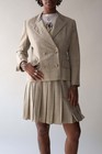 Bill Blass Biege Wool Skirt Suit