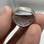Beautiful Ancient Roman Amethyst Gemstone Intaglio Silver Seal Ring 