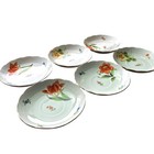 Vintage 1942 Porcelain Dish saucer Herend Hungary Set 6 Florals