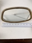 Vintage Rectangle Gold Floral Filigree Mirrored Vanity Tray Mirror 12 X 7 Mcm