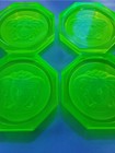  4 Pack  Versace Vaseline Uranium Glass Medusa Coasters  Ships From Usa          