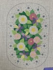 Handpainted Needlepoint Canvas   Flower Centerpiece     read Description 