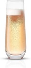 Stemless Champagne Flutes Set Of 8 Crystal Glasses  9 4oz Cocktail Glass Set