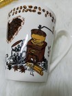 I Love Coffee Mug Ceramic Coffee Cup Heart Beans Grinder Vintage Kitchen