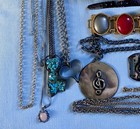 Large Lot Of Vintage Costume Jewelry 24 Pieces Mid 20th Century All Wearable