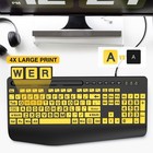 Sablute Large Print Keyboard Wired Computer Keyboards With Wrist Rest  Phone    