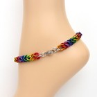 Gay Pride Anklet  Chainmail Half Persian 3 In 1  Handmade Rainbow Jewelry
