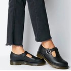 Dr  Martens Polley T-bar Mary Jane Shoes Black Leather Size 8 Nwob