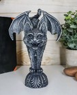 Magic Creature Winged Cat Gargoyle Statue Desktop 7  Tall Figurine Faux Stone