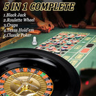 5 In 1 Premium Casino Game Set  Blackjack roulette craps texas Holdem poker Game