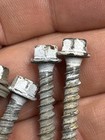 Vtg Lot 5 Galvanized Steel Anchor Screws 2  W  3 8  Thread Nf Stamp Brand