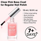 Clear Nail Polish Base Coat 15ml - Quick Dry Sheer Pink For Weak Nails