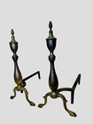 Antique Puritan Brass Federal Style Fireplace Andirons Fire Logs 16 75   