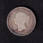 Canada 1900 Plain 5c Five Cent Silver Coin Queen Victoria Round  o   925  3
