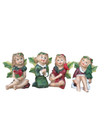 Assorted  Winter Fairy Garden Set  Miniature Christmas Fairies For Holiday Decor
