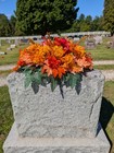 Autumn Yellow Gold Orange Floral  Cemetery Headstone Saddle