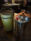 Vintage German Ahs Chrome Art Deco 3 Flask Travel Shot Bar Mid Century Modern
