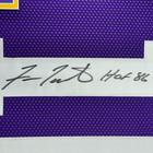 Framed Autographed signed Fran Tarkenton Hof 86 33x42 Purple Jersey Jsa Coa