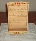 Vintage 1979 Enesco Wooden Thimble Display Yellow Hutch