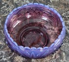 Vintage Fenton Amethyst Purple Glass Waterlilly   Cattails 7  Bowl Eapg - Rare