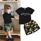 Toddler Kids Baby Girls Short Sleeve Tops Short Skirts Summer Outfits Clothes