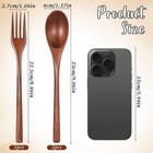 4 Pcs Wooden Forks And Spoons For Eating  Utensil Standard  Wood Color 