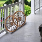 2x 30   Vintage Rustic Fir Wood Wagon Wheel Wall Decoration Outdoor Garden Yard