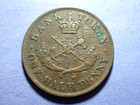 1857 Bank Of Upper Canada One Half-penny Token  F vf