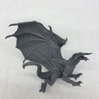 Unmarked Dragon Figurines Lot Of 3 Medium Gray Plastic Display Fantasy Decor