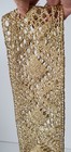 Japanese Obi Kimono Belt Sash Tie Waist Wrap Shiny Gold Lace Pattern Vintage 