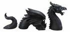 Ebros Swimming Castle Moat Mordor Dragon Lawn Garden Statue 3 Piece Set