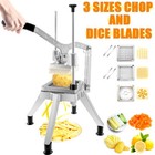 Commercial Vegetable Fruit Cutter Chopper With 1 2    1 4    3 8    Blades Heavy Duty