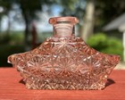 Vintage Pink Art Deco Cut Crystal Czechoslovakia Czech Glass Perfume Bottle Base