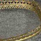 Vintage Mirror Tray Gold Tone Filigree Ornate 13    Oval Mirrored Vanity Perfume