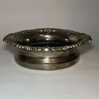 Vintage Silverplate Champagne Wine Bottle Coaster With Wood Bottom