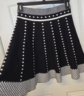 Chelsea   Theodore Sweater Skirt Size Ps Black White Dot Solid Mini Length