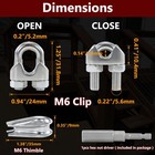 Heverp 10pcs M6 1 4 Inches Stainless Steel Wire Rope Clips Cable Clamp 5pcs T   