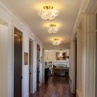 Glomuse Semi Flush Mount Ceiling Light  Vintage Gold  Mid Century Modern