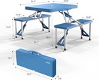 Vingli 4ft Foldable Camping Picnic Table 4 Seats Aluminum Frame