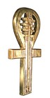 23 Inch Egyptian Ankh Resin Wall Sculpture Plaque Gold And Silver